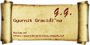 Gyurnik Graciána névjegykártya